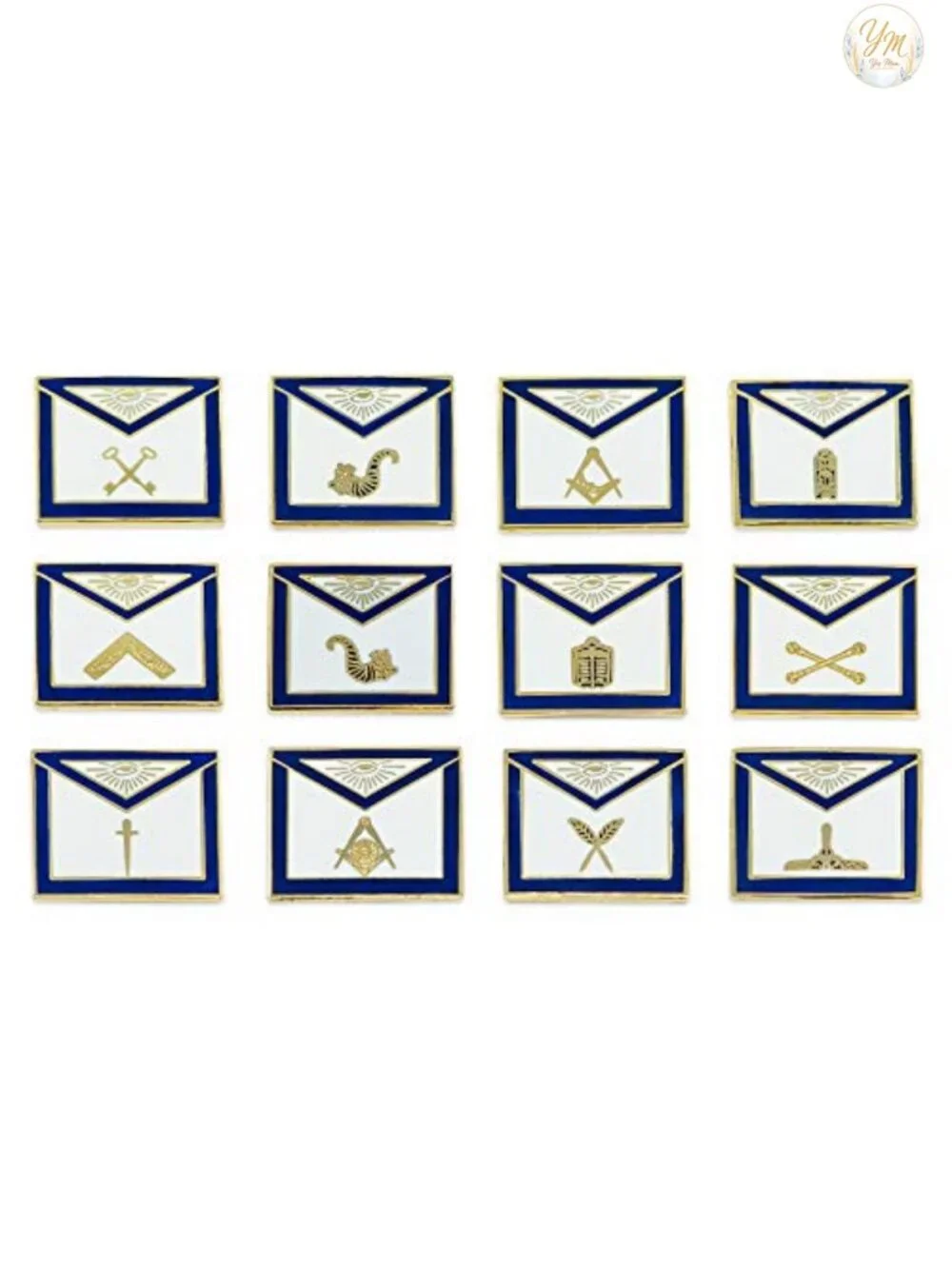 Masonic Officer Apron Lapel Pin Set of 12 Brooch Gift